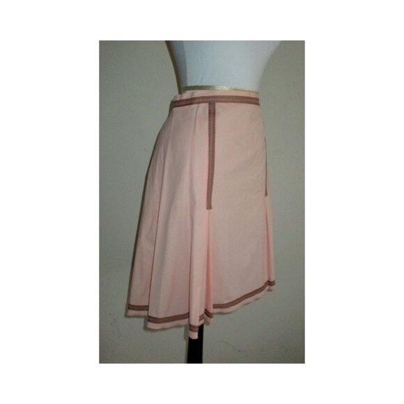Vintage Moschino Cheap and Chic Pleated Peach Ribbon Skirt 100% Cotton Size 10 - Picture 2 of 8